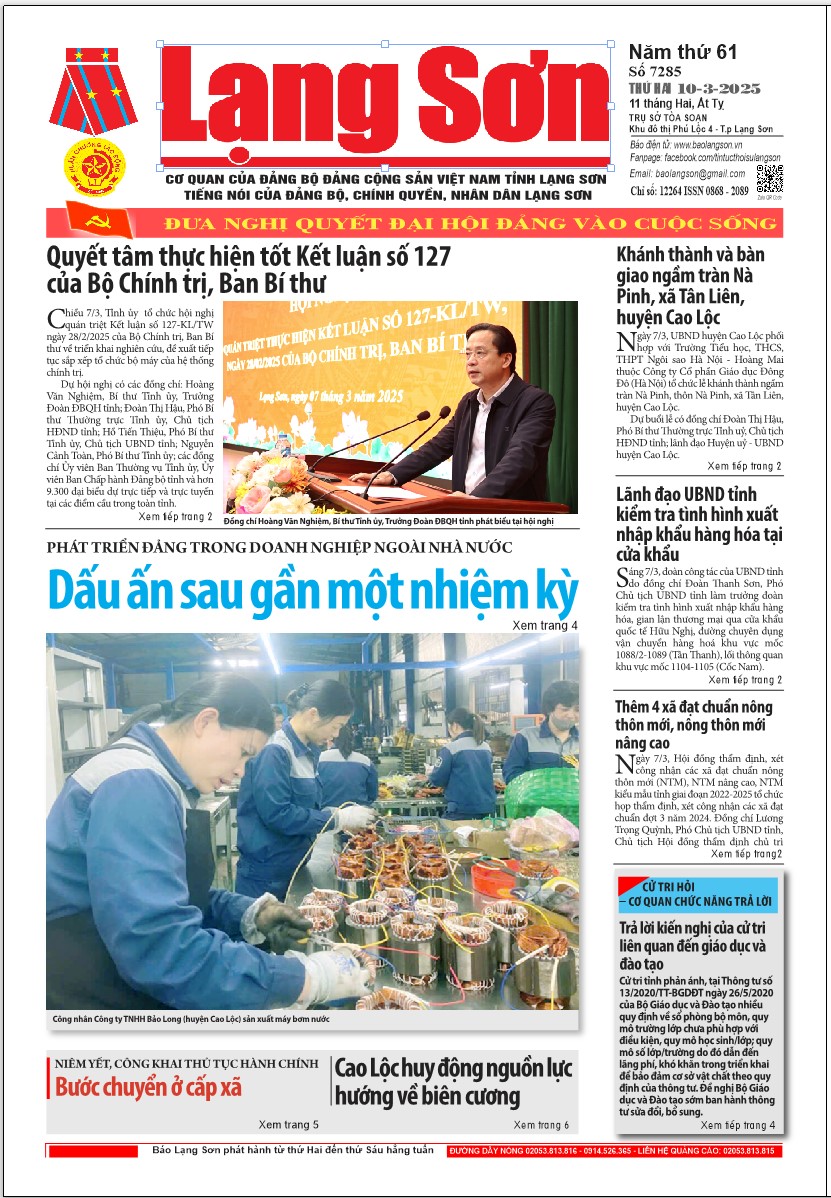 Số 7285 ngày 10/3/2025 