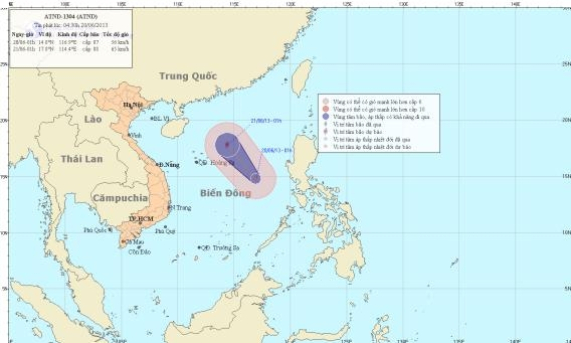 Xuất hiện áp thấp nhiệt đới trên Biển Đông