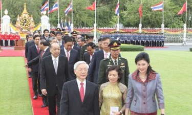 Tổng Bí thư Nguyễn Phú Trọng hội đàm với Thủ tướng Chính phủ Hoàng gia Thái-lan Dinh-lắc Xin-na-vắt