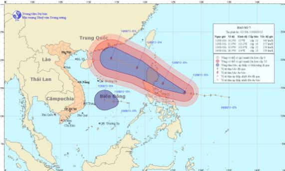 Bão mạnh cùng áp thấp nhiệt đới đang tiến gần biển Đông