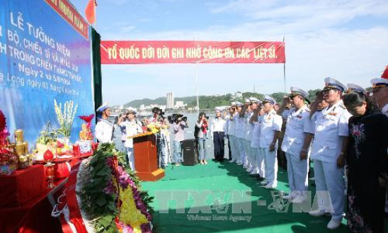 Tưởng niệm các anh hùng, liệt sĩ hy sinh trong chiến thắng trận đầu của Hải quân Việt Nam