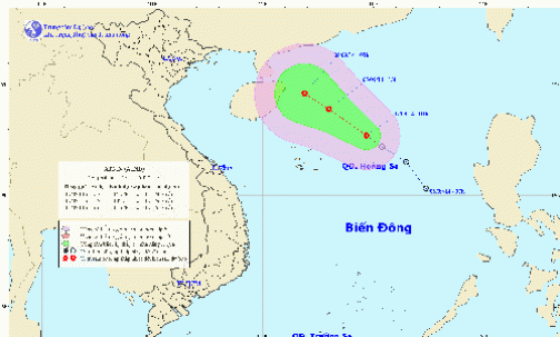 Áp thấp nhiệt đới trên Biển Đông có khả năng mạnh lên