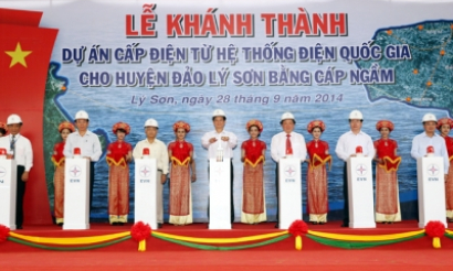 Khánh thành dự án cấp điện lưới quốc gia bằng cáp ngầm cho huyện đảo Lý Sơn