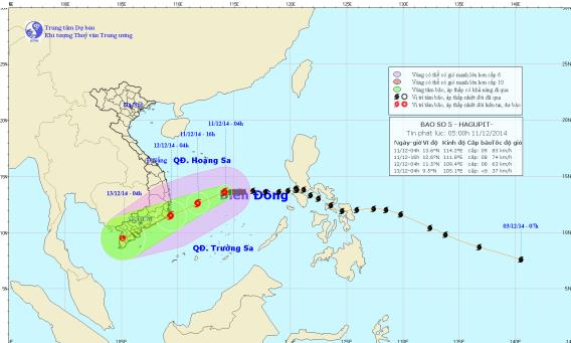 Vùng biển các tỉnh từ Bình Định - Bình Thuận có gió giật cấp 9 - 10, vùng núi phía Bắc có nơi rét đậm