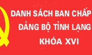 DANH SÁCH BAN CHẤP HÀNH ĐẢNG BỘ TỈNH LẠNG SƠN KHÓA XVI