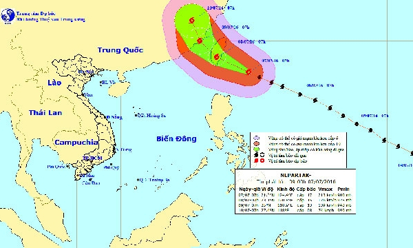 Bắc Bộ mưa giảm, bão Nepartak không ảnh hưởng đến đất liền