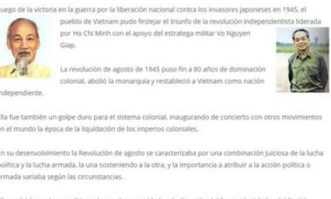 Truyền thông Argentina đưa đậm nét về ý nghĩa Cách mạng tháng Tám