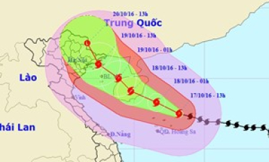 Bão số 7 giật cấp 16 hướng về phía Quảng Ninh-Nam Định