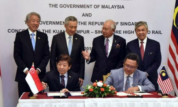 Malaysia, Singapore ký thỏa thuận xây dựng đường sắt cao tốc