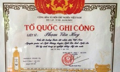 Cấp Bằng Tổ quốc ghi công 498 liệt sĩ