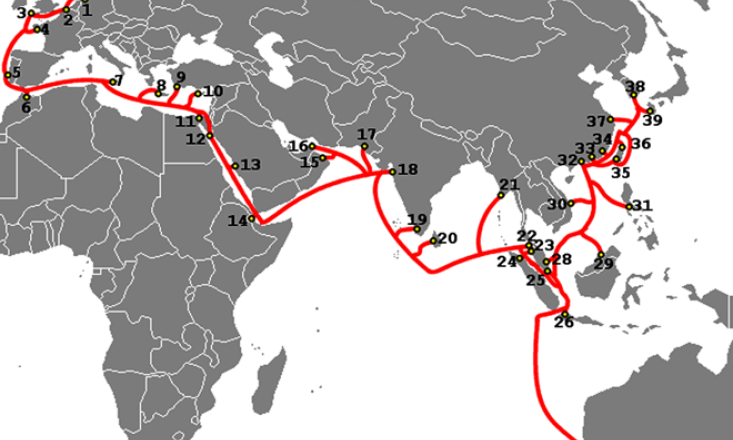 Ba tuyến cáp quang nối Internet Việt Nam đi quốc tế gặp sự cố