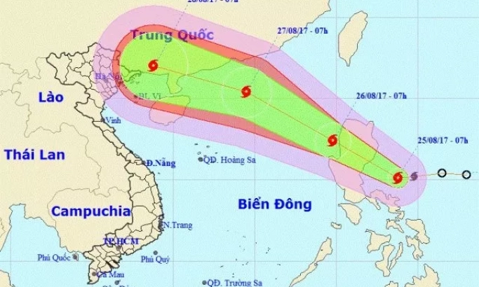 Xuất hiện cơn bão số 7 gần Biển Đông