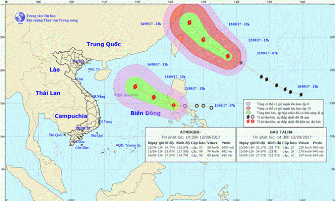 Những thông tin mới nhất về bão Talim và áp thấp nhiệt đới