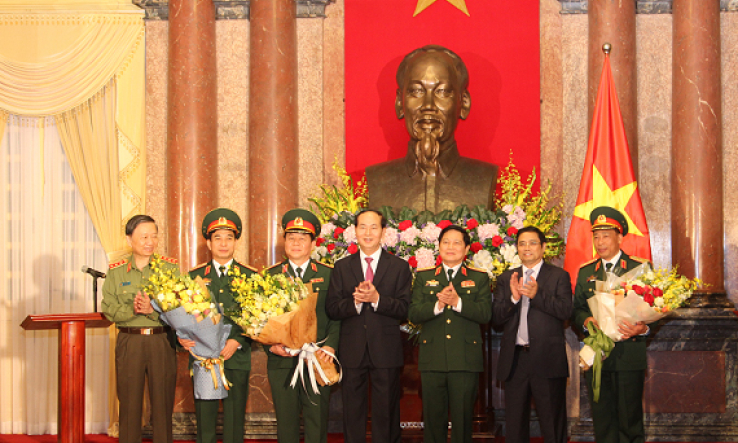 Chủ tịch nước Trần Đại Quang trao Quyết định thăng quân hàm Thượng tướng, Trung tướng