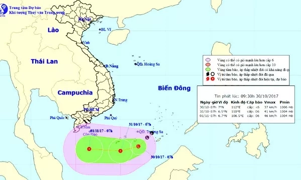 Vùng áp thấp có khả năng mạnh lên thành áp thấp nhiệt đới