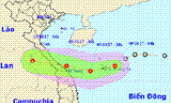 Áp thấp nhiệt đới hướng vào vùng biển Quảng Bình-Đà Nẵng