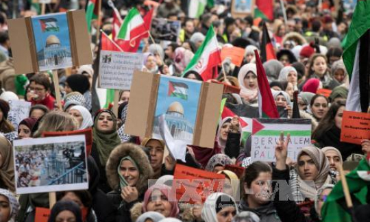 Đức: Biểu tình phản đối Mỹ công nhận Jerusalem là thủ đô của Israel