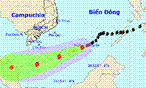 Bão số 15 suy yếu dần