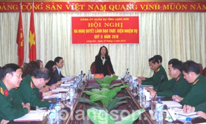 Đảng ủy Quân sự tỉnh triển khai nhiệm vụ công tác quý II/2018