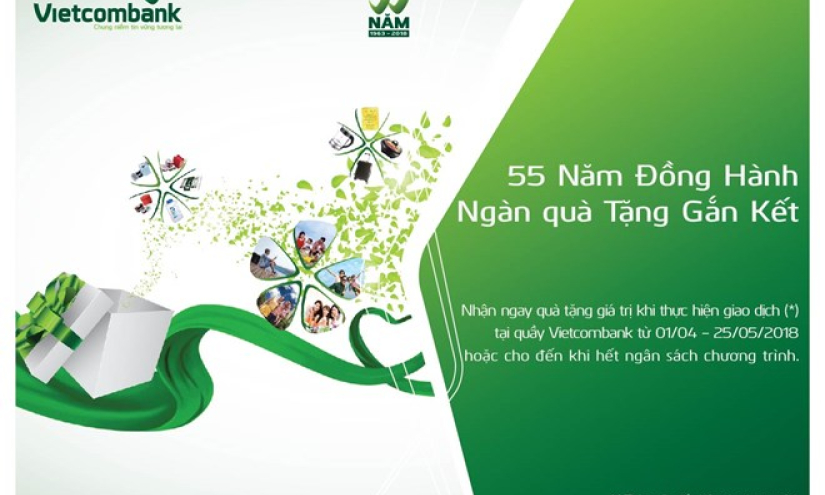 Vietcombank tặng tới 1 triệu đồng khi gửi tiết kiệm từ 3 tháng trở lên