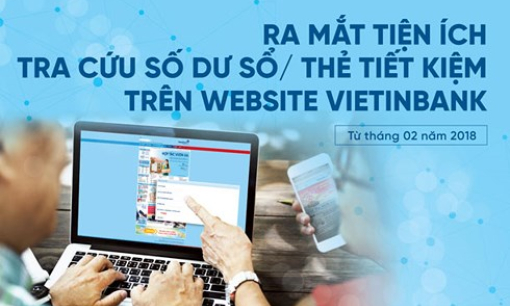 Tra cứu số dư sổ/thẻ tiết kiệm VietinBank trên website