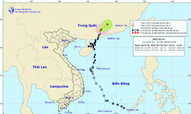 Tin cuối cùng về cơn bão số 2: Sức gió giảm xuống dưới cấp 6