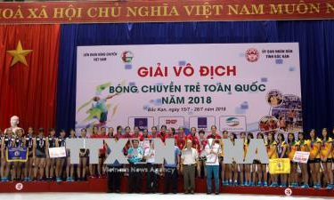 Trên 300 vận động viên tham dự Giải bóng chuyền trẻ toàn quốc năm 2018 ​