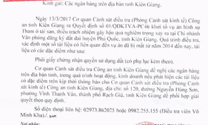 Mất hơn một nghìn phôi “sổ đỏ” ở Phú Quốc