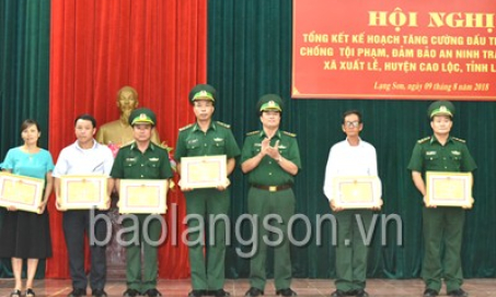 Tổng kết phòng, chống tội phạm, đảm bảo an ninh trật tự địa bàn xã Xuất Lễ, huyện Cao Lộc