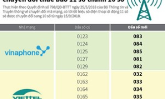 [Infographics] Các nhà mạng sẵn sàng chuyển đổi thuê bao 11 số