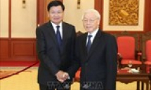 Tổng Bí thư tiếp đoàn đại biểu cấp cao Đảng, Nhà nước Lào