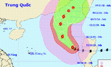 Bão số 7 gây gió mạnh cấp 9-10 ở vùng Đông Bắc Biển Đông