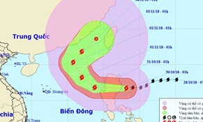 Bão YUTU đi vào Biển Đông với sức gió gật cấp 15