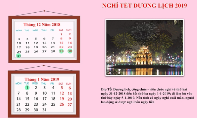 Tết Dương lịch nghỉ bốn ngày và đi làm bù