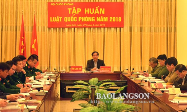 Hội nghị trực tuyến toàn quốc tập huấn Luật Quốc phòng năm 2018