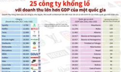 25 công ty khổng lồ với doanh thu lớn hơn GDP của một quốc gia