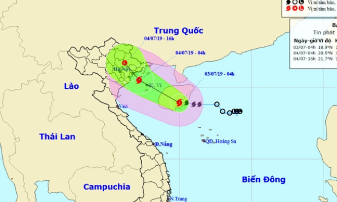 Bão giật cấp 11 hướng vào Quảng Ninh - Hải Phòng