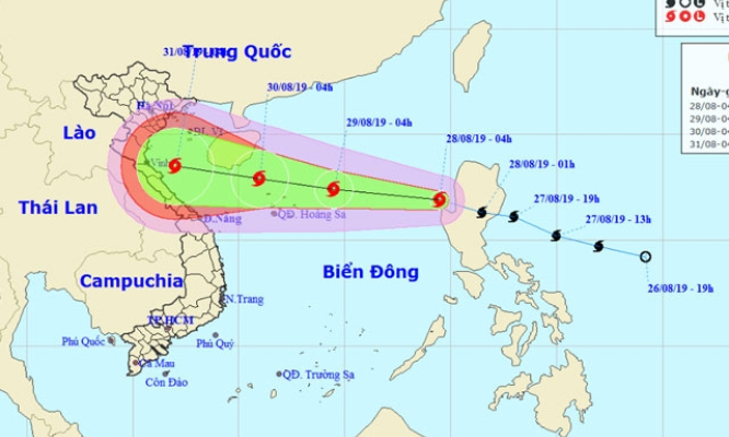 Bão Podul giật cấp 10 vào Biển Đông