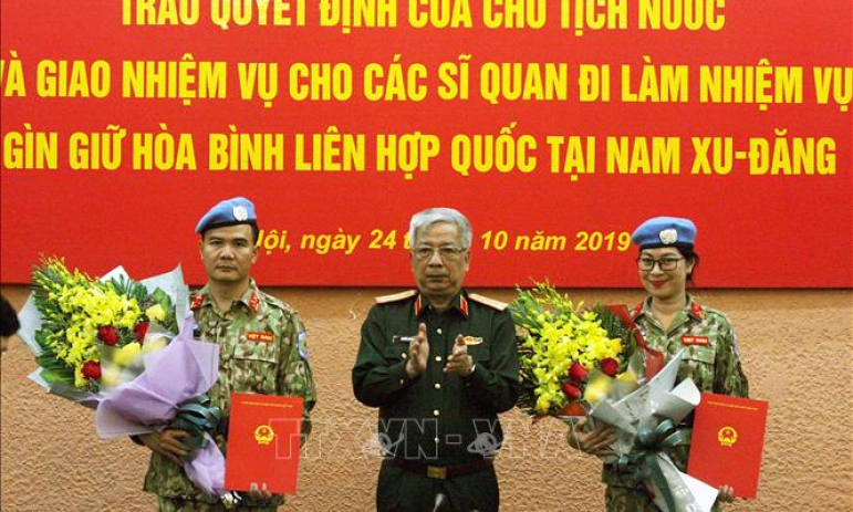 Thêm 2 sĩ quan đi làm nhiệm vụ gìn giữ hòa bình tại Phái bộ Nam Sudan