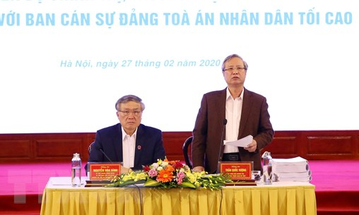 Thường trực Ban Bí thư làm việc với Ban cán sự đảng Tòa án Nhân dân