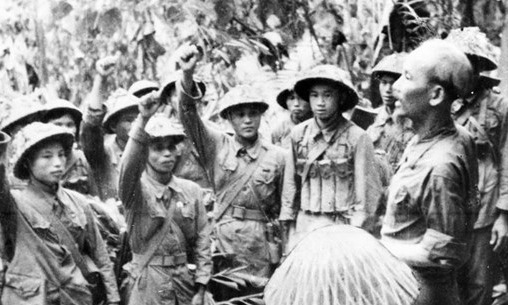 President Ho Chi Minh, General Vo Nguyen Giap, leaders of Dien Bien Phu Campaign