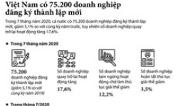 Việt Nam có 75.200 doanh nghiệp đăng ký thành lập mới