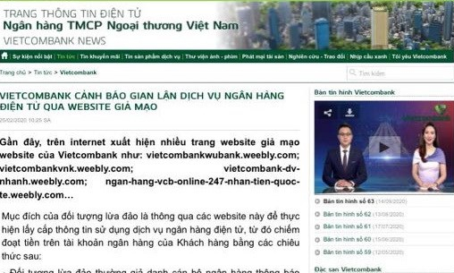 Cảnh báo thủ đoạn lừa đảo thông qua website giả mạo