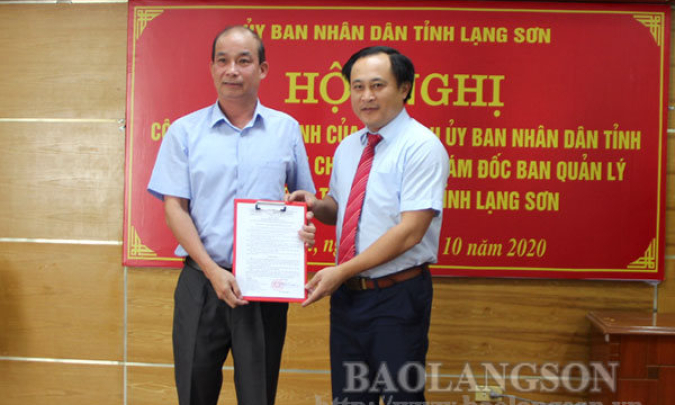 bố quyết định điều động, bổ nhiệm chức vụ Phó Giám đốc Ban Quản lý dự án đầu tư xây dựng tỉnh Lạng Sơn