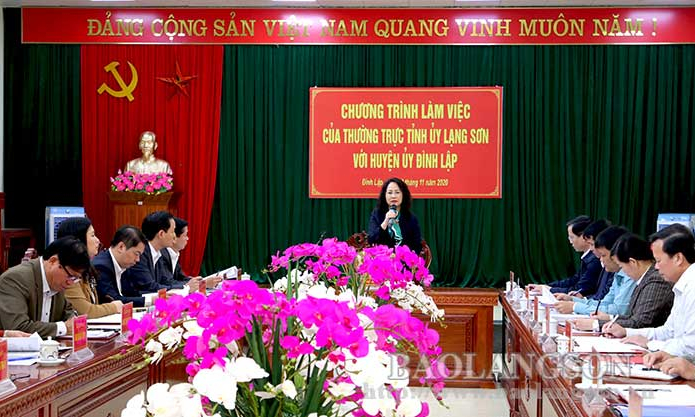 Thường trực Tỉnh ủy làm việc tại Đình Lập