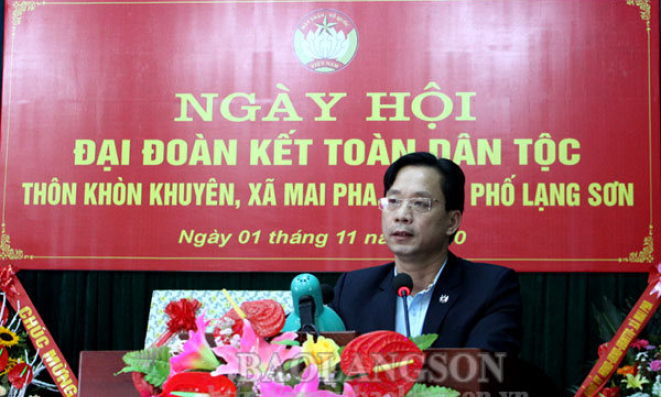 Lãnh đạo tỉnh dự ngày hội đại đoàn kết toàn dân tộc tại thành phố Lạng Sơn và huyện Văn Lãng