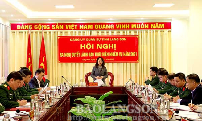 Đảng ủy Quân sự tỉnh triển khai nhiệm vụ năm 2021