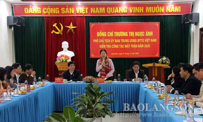 Đoàn công tác Ủy ban Trung ương Mặt trận Tổ quốc Việt Nam làm việc tại Lạng Sơn