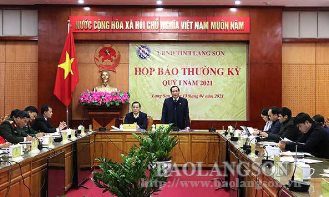 UBND tỉnh họp báo thường kỳ quý I/2021