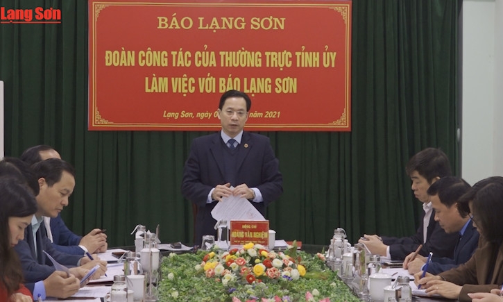 Thường trực Tỉnh ủy làm việc với Báo Lạng Sơn